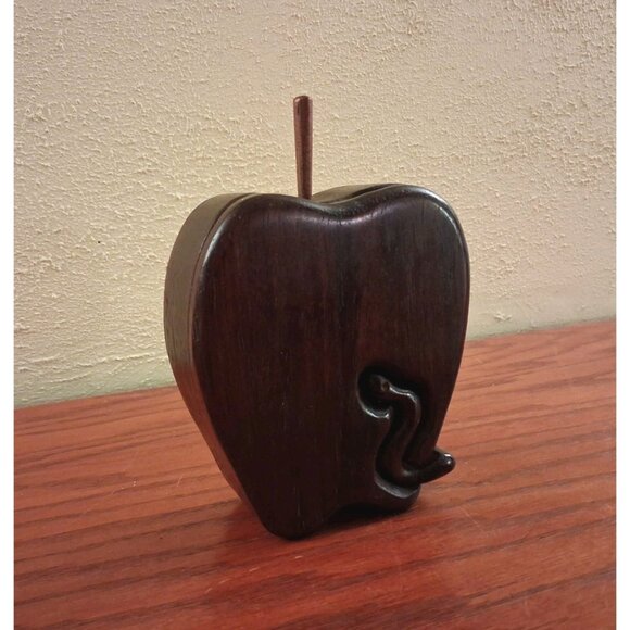 Richard Rothbard Wood Box Apple Worm Secret Compartment Trinket  Jewelry Signed - Picture 2 of 11